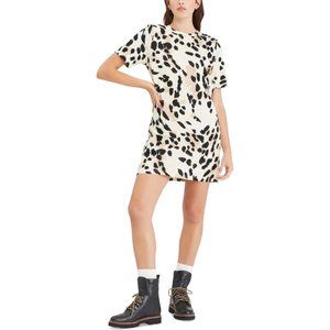 Sanctuary Womens Small Replay Tshirt Dress Animal Print Above Knee Crewneck